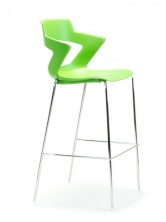 Zen Bar Stool. Chrome Frame. Choice Of 8 Colours. Green, Black, Grey, Blue